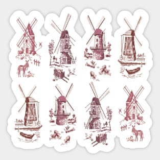 Holland Windmill Scenes Sticker